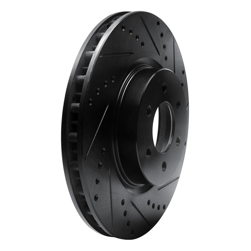 Dodge Viper Brake Rotor (1) - Front Right - R1 Concepts - Drilled & Slotted - Black - `92-`02